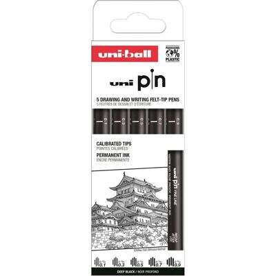 Uni-Ball Fineliner Stift-Set - 5 Spitzen - Fineliner Set Uni-Ball Fineliner Stift-Set - 5 Spitzen - Fineliner Set