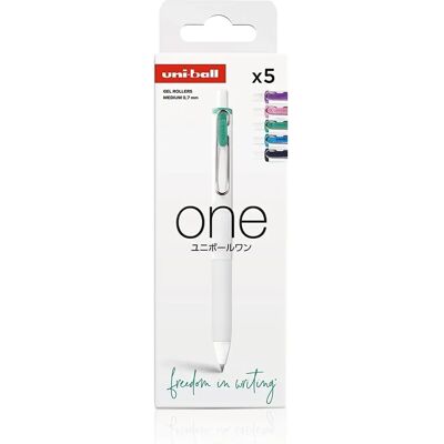 Conjunto de 5 canetas de gel Uni-ball - Cores variadas Conjunto de 5 canetas de gel Uni-ball - Cores variadas