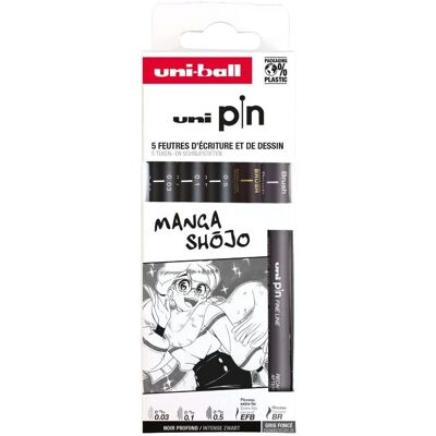 Sada finelinerů Manga Shojo Uni-ball - Voděodolný pigmentový inkoust - 5 ks Sada finelinerů Manga Shojo Uni-ball - Voděodolný pigmentový inkoust - 5 ks
