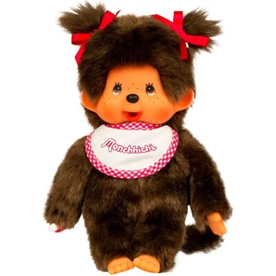 Jouet en Peluche Monchhichi Rose et Blanc de Bandai - 20cm - Publicité Jouet en Peluche Monchhichi Rose et Blanc de Bandai - 20cm - Publicité