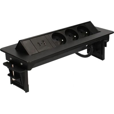 Arlux Lighting - Multiprise pivotante - 3 Prises + 1 USB + 1 USB-C - Noir - Publicité Arlux Lighting - Multiprise pivotante - 3 Prises + 1 USB + 1 USB-C - Noir - Publicité