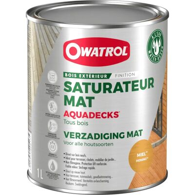 Owatrol Miel Saturateur à l'eau pour bois - Type de bois - Publicité Owatrol Miel Saturateur à l'eau pour bois - Type de bois - Publicité