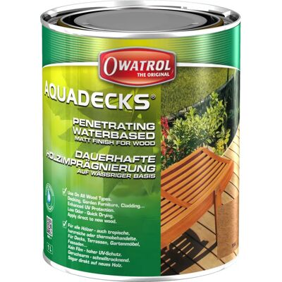 Owatrol Aquadecks Saturateur Teca à l'eau - Mat - Publicité Owatrol Aquadecks Saturateur Teca à l'eau - Mat - Publicité