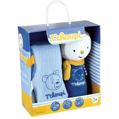 Coffret Naissance T'choupi Jemini - Doudou et Peluche 25cm - Publicité Coffret Naissance T'choupi Jemini - Doudou et Peluche 25cm - Publicité