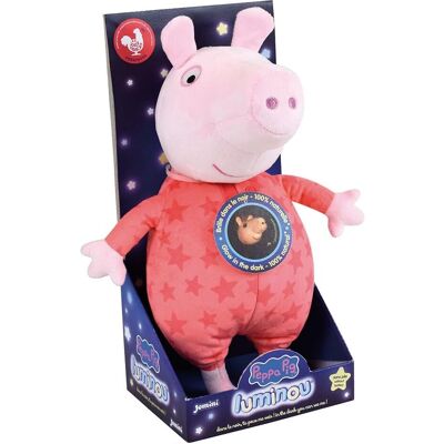 Peluche Jemini Cochon Rose Brille dans le Noir - Publicité Peluche Jemini Cochon Rose Brille dans le Noir - Publicité