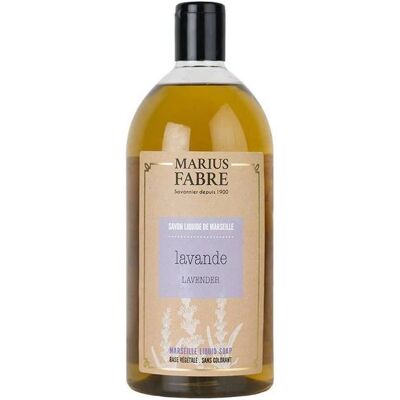 Marius Fabre - Lavande - Huile d'olive - 1L - Savon liquide - Publicité Marius Fabre - Lavande - Huile d'olive - 1L - Savon liquide - Publicité