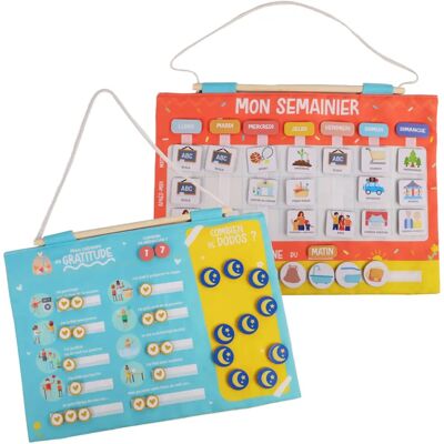 Gra edukacyjna JADE - Kalendarz emocji i wdzięczności dla dzieci - Montessori - Francuski design Gra edukacyjna JADE - Kalendarz emocji i wdzięczności dla dzieci - Montessori - Francuski design