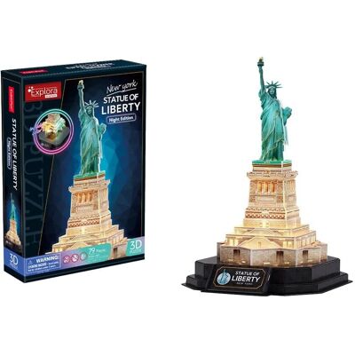 Puzzle 3D lumineux Statue de la Liberté - 79 pièces - Dès 8 ans - Publicité Puzzle 3D lumineux Statue de la Liberté - 79 pièces - Dès 8 ans - Publicité