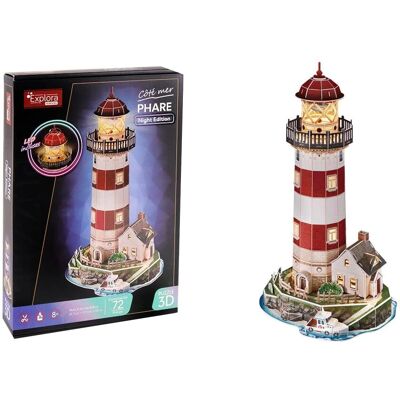 EXPLORA Világítótorony 3D Kirakós - 72 db - 8 év felett EXPLORA Világítótorony 3D Kirakós - 72 db - 8 év felett