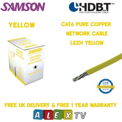 Samson - CAT6 Copper LSZH - Yellow - 305m Samson - CAT6 Copper LSZH - Yellow - 305m