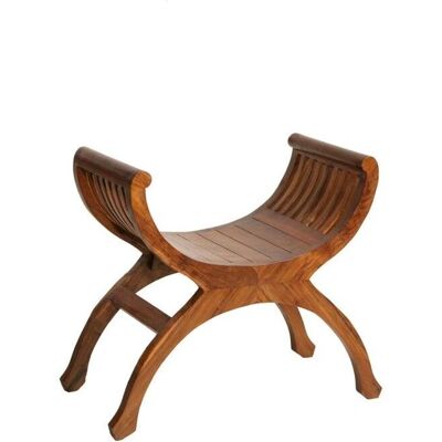 MACABANE Tabouret en Teck - 75x56x35cm - Style Colonial Moderne - Publicité MACABANE Tabouret en Teck - 75x56x35cm - Style Colonial Moderne - Publicité