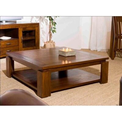 MACABANE Eden - table basse carrée bois Mindi 90x90cm - Publicité MACABANE Eden - table basse carrée bois Mindi 90x90cm - Publicité