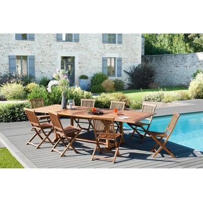 Macabane Hanna - Tuin eettafel 10/12p - Dubbele uitschuifbare 200/300cm Macabane Hanna - Tuin eettafel 10/12p - Dubbele uitschuifbare 200/300cm