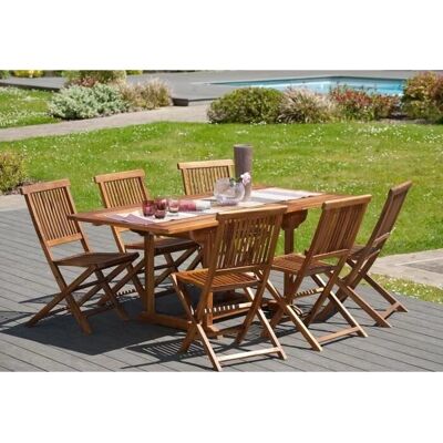 Macabane Faustine - Tuin Tafel 4-6 Personen - Rechthoekige Uitklapbare 120/180 x 90 cm in Teakhout Macabane Faustine - Tuin Tafel 4-6 Personen - Rechthoekige Uitklapbare 120/180 x 90 cm in Teakhout