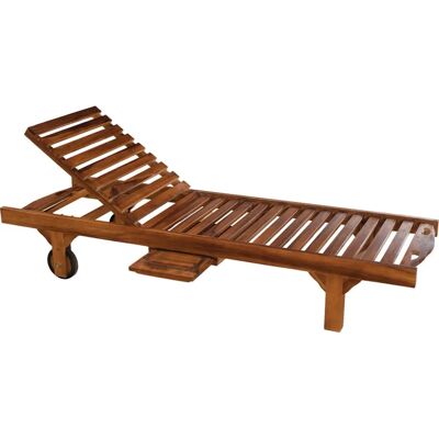 Macabane Teak Ligstoel - Verstelbaar, Wielen, Elegant Ontwerp - Ligstoel Macabane Teak Ligstoel - Verstelbaar, Wielen, Elegant Ontwerp - Ligstoel