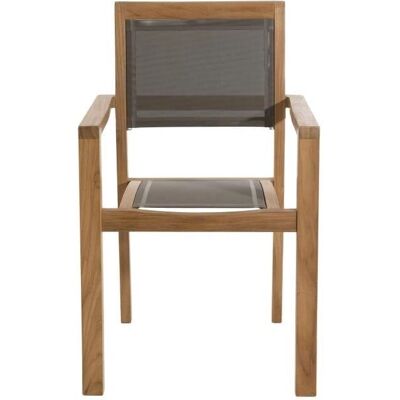 Macabane Teak Tuinstoelenset - 2 Stapelbare Stoelen - Taupe - Tuinmeubelen Macabane Teak Tuinstoelenset - 2 Stapelbare Stoelen - Taupe - Tuinmeubelen