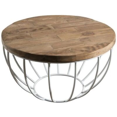 Macabane Alida - Table basse en teck recyclé ronde - Table basse - Publicité Macabane Alida - Table basse en teck recyclé ronde - Table basse - Publicité