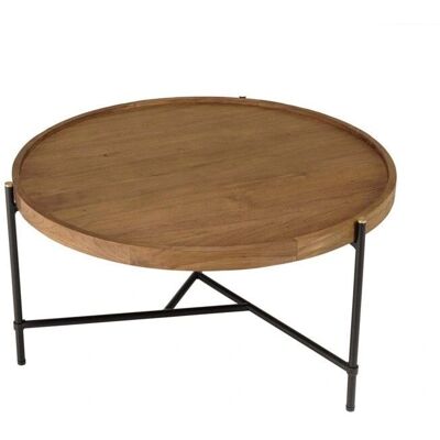 Macabane ALIDA - Table basse ronde en teck recyclé - 78x78cm - Publicité Macabane ALIDA - Table basse ronde en teck recyclé - 78x78cm - Publicité