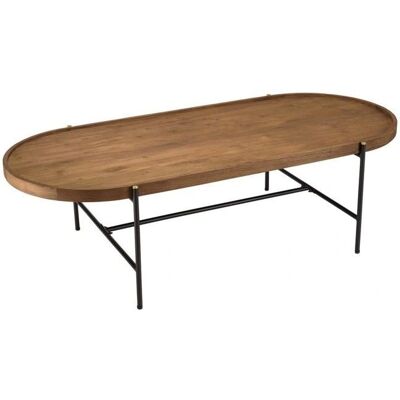MACABANE Alida - Table basse ovale en teck recyclé - Publicité MACABANE Alida - Table basse ovale en teck recyclé - Publicité