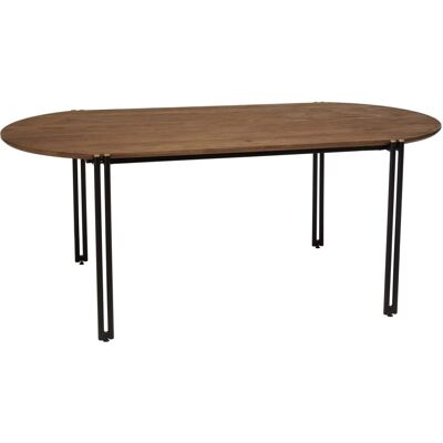 MACABANE Alida Table à manger ovale en teck recyclé - 6 places - Publicité MACABANE Alida Table à manger ovale en teck recyclé - 6 places - Publicité