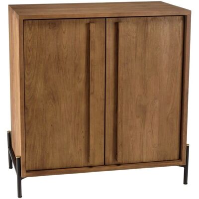 MACABANE Alida - Buffet en Teck Recyclé avec Pieds en Métal Noir - 84x42.5x85.5cm - Publicité MACABANE Alida - Buffet en Teck Recyclé avec Pieds en Métal Noir - 84x42.5x85.5cm - Publicité