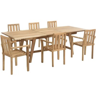 Generic - Teak extendable 180-240 - Natural - Juego exterior Generic - Teak extendable 180-240 - Natural - Juego exterior