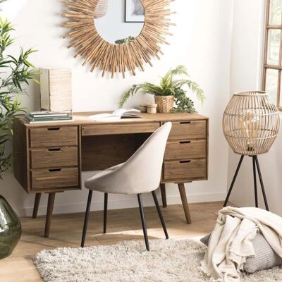 Macabane Andrew - Scandinavisch Bruin Houten Bureau - 6 Laden Macabane Andrew - Scandinavisch Bruin Houten Bureau - 6 Laden