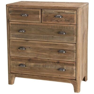 Macabane Gerecycled dennenhout 5-ladekast Macabane Gerecycled dennenhout 5-ladekast