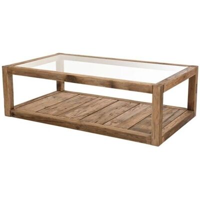 Table basse Macabane Andrian en Bois Recyclé et Verre - Table Basse - Publicité Table basse Macabane Andrian en Bois Recyclé et Verre - Table Basse - Publicité