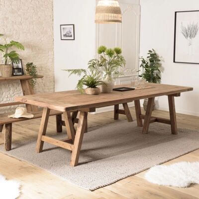 Macabane Model - Rechthoekige Eettafel van gerecycled dennenhout - 270x100cm Macabane Model - Rechthoekige Eettafel van gerecycled dennenhout - 270x100cm