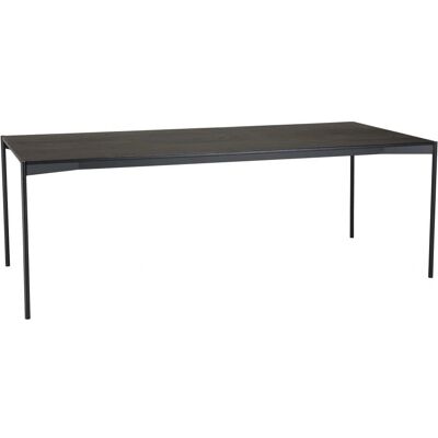 MACABANE Daly - Rechthoekige eettafel - 220x100cm - Zwart - Met metalen poten MACABANE Daly - Rechthoekige eettafel - 220x100cm - Zwart - Met metalen poten