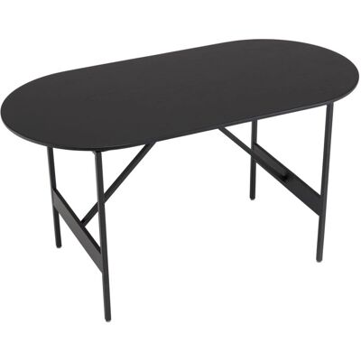 MACABANE Daly - Ovale salontafel met metalen voet - 70x35cm MACABANE Daly - Ovale salontafel met metalen voet - 70x35cm