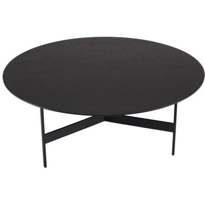MACABANE DALY - Table basse ronde - 78x78cm, Noir, Pieds en métal - Publicité MACABANE DALY - Table basse ronde - 78x78cm, Noir, Pieds en métal - Publicité