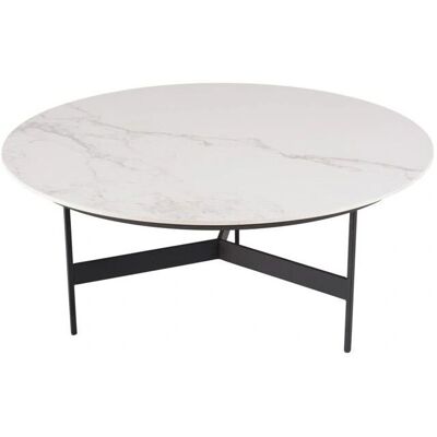 Table Basse Ronde Macabane - Effet Marbre, Base Métal - Publicité Table Basse Ronde Macabane - Effet Marbre, Base Métal - Publicité