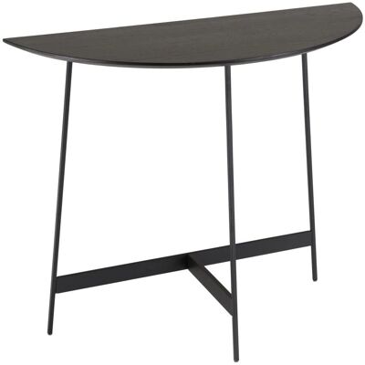MACABANE Daly - Console demi-lune noire - 83x35x70cm - Publicité MACABANE Daly - Console demi-lune noire - 83x35x70cm - Publicité