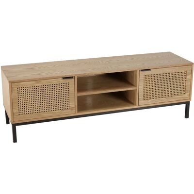 MACABANE MARCEAU - Meuble TV en rotin naturel - 147x40x48cm - Publicité MACABANE MARCEAU - Meuble TV en rotin naturel - 147x40x48cm - Publicité
