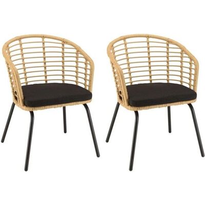 Macabane Set van 2 Tuinstoelen van Synthetisch Rattan Macabane Set van 2 Tuinstoelen van Synthetisch Rattan