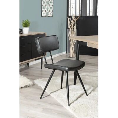 MACABANE Model JAMES Set van 2 stoelen - Zwart - Binnengebruik MACABANE Model JAMES Set van 2 stoelen - Zwart - Binnengebruik