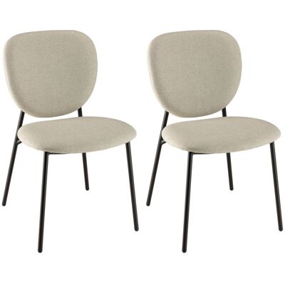 MACABANE Augustin - 2 Chaises en Tissu Crudo - Mobilier Salle à Manger - Publicité MACABANE Augustin - 2 Chaises en Tissu Crudo - Mobilier Salle à Manger - Publicité