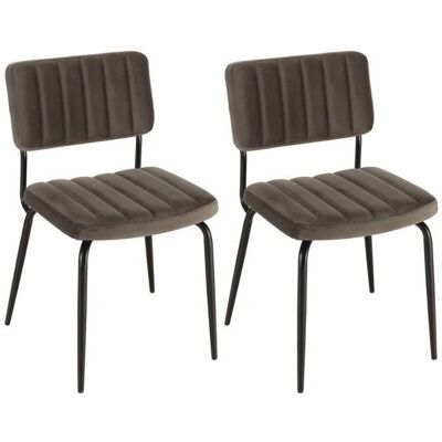 Macabane Albane - Lot de 2 Chaises Velours Gris Foncé - Chaises - Publicité Macabane Albane - Lot de 2 Chaises Velours Gris Foncé - Chaises - Publicité