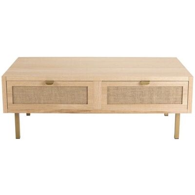 MACABANE Table Basse en Bois avec 2 Tiroirs - Style Rustique - Publicité MACABANE Table Basse en Bois avec 2 Tiroirs - Style Rustique - Publicité