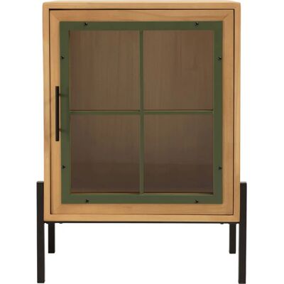 ZERDAL - 58x35x78 cm - pin naturel - vert - buffet - Publicité ZERDAL - 58x35x78 cm - pin naturel - vert - buffet - Publicité