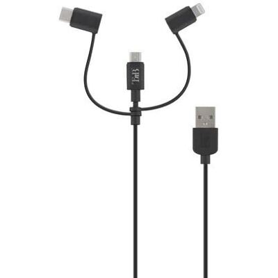 Câble USB T'nB - 1,5m Micro-USB & Lightning, Noir - Publicité Câble USB T'nB - 1,5m Micro-USB & Lightning, Noir - Publicité