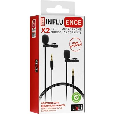 Microfone T'nB Preto - Microfone de lapela para smartphones Microfone T'nB Preto - Microfone de lapela para smartphones