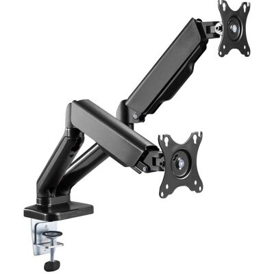 Soporte de Monitor TnB - Brazo doble ajustable, VESA 75x75, 100x100 - Antracita Soporte de Monitor TnB - Brazo doble ajustable, VESA 75x75, 100x100 - Antracita