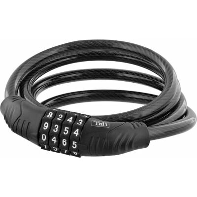 Candado de bicicleta T'nB UMCODELOCK - 1200 mm de cable, negro Candado de bicicleta T'nB UMCODELOCK - 1200 mm de cable, negro