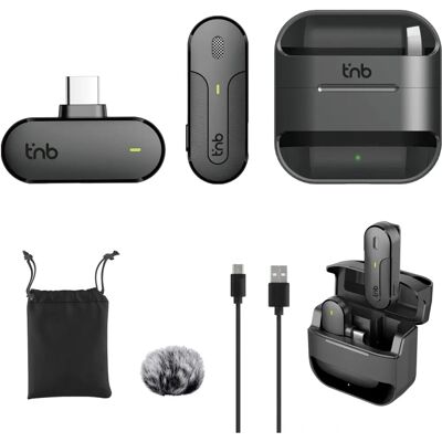 Microfone Sem Fio T'NB Influence Pro - 20m, 30h, USB-C Microfone Sem Fio T'NB Influence Pro - 20m, 30h, USB-C