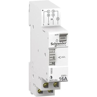 Schneider Electric Minuterie Duoline Min'clic - 1-7 min - Publicité Schneider Electric Minuterie Duoline Min'clic - 1-7 min - Publicité