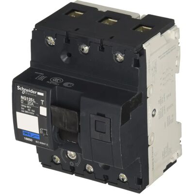 Schneider Electric NG125L Interruptor de circuito - 3P, 20A, curva D Schneider Electric NG125L Interruptor de circuito - 3P, 20A, curva D