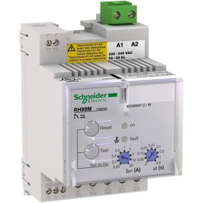 Schneider Electric Vigirex RH99M - Sensibilidad 0.03-30A - Rearme automático - Relé de corriente residual Schneider Electric Vigirex RH99M - Sensibilidad 0.03-30A - Rearme automático - Relé de corriente residual
